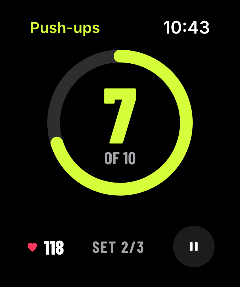 Apple Watch telt push-ups: 7 van 10
